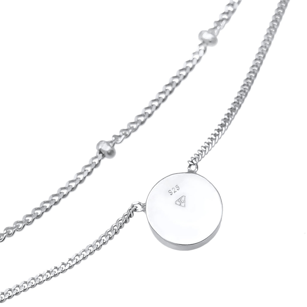 Silber - Elli PREMIUM | Choker Kugel | Achat (Grün) | 925er Sterling Silber