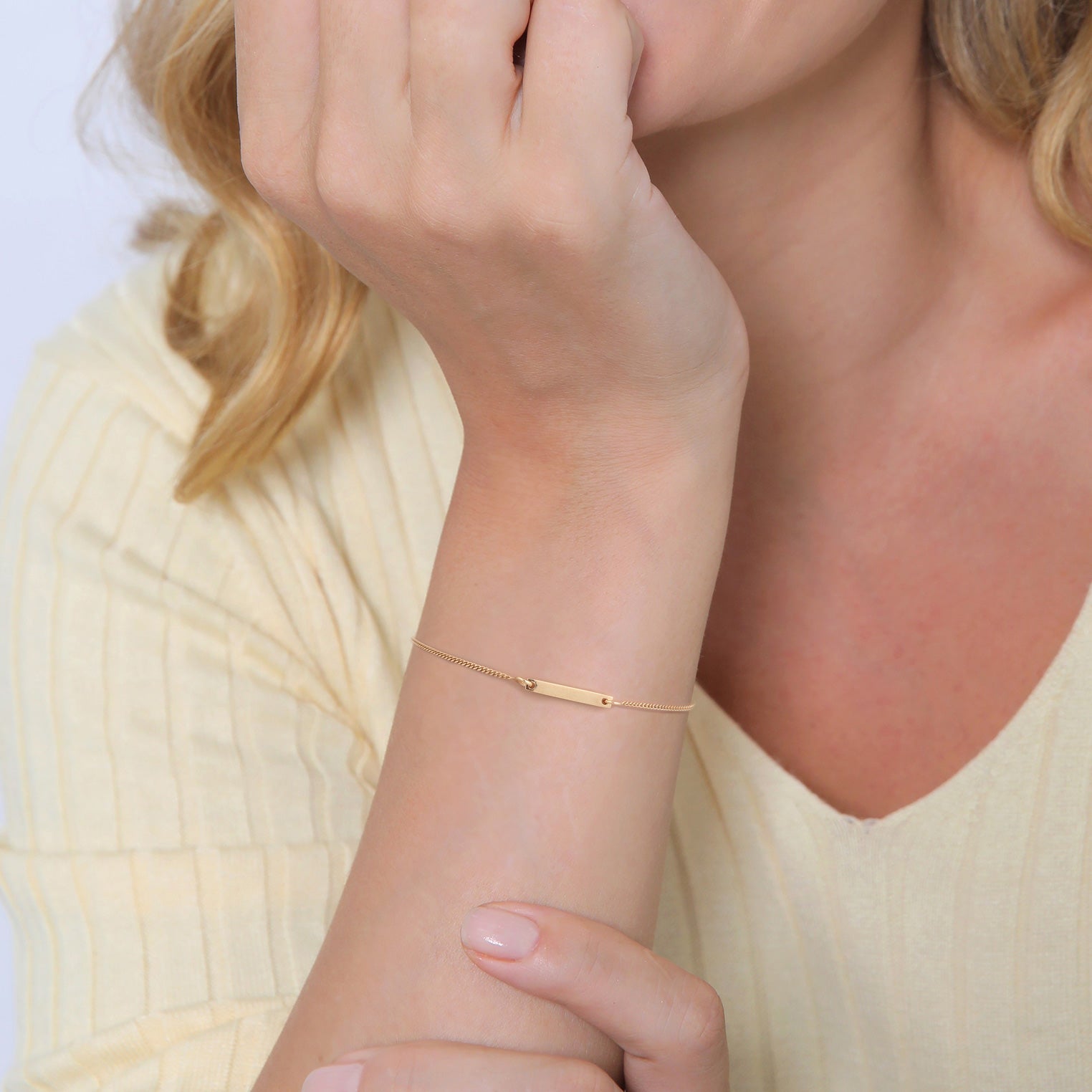 Gold - Elli | Armband ID Platte | 925er Sterling Silber