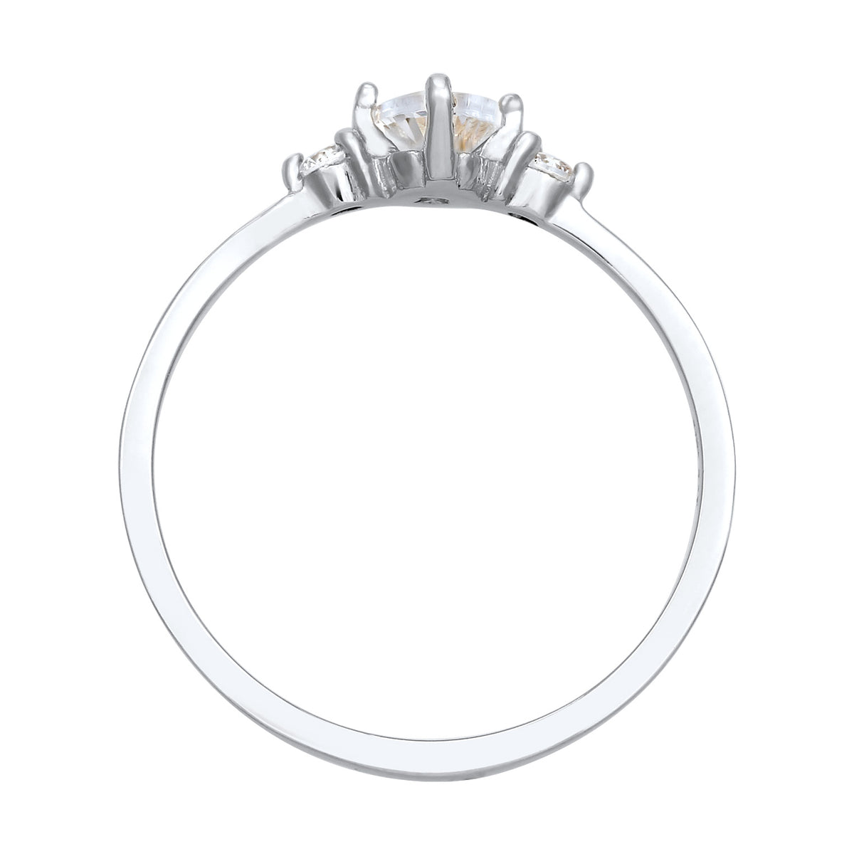 Silber - Elli | Verlobungsring Oval | Zirkonia (Weiß) | 925er Sterling Silber