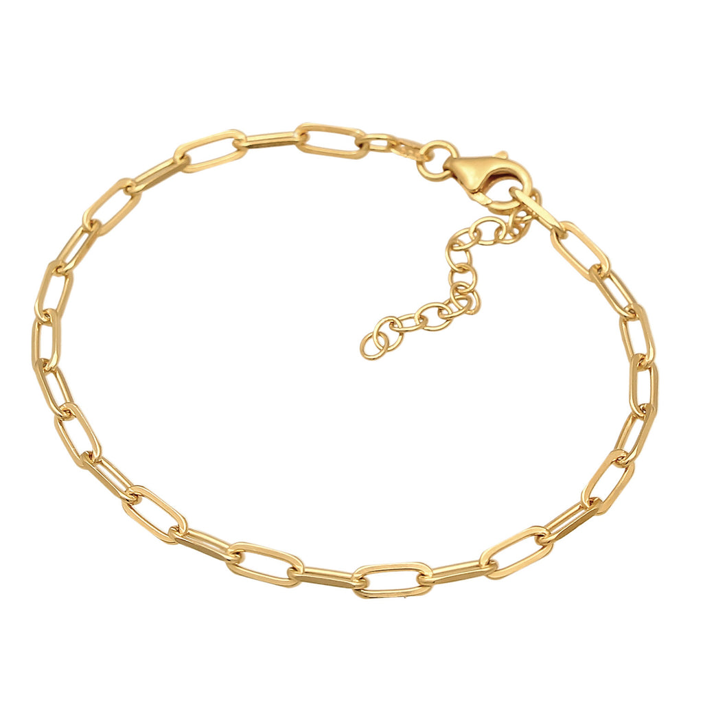 Gold - Nenalina | Gliederarmband Charmträger | 925er Sterling Silber Vergoldet