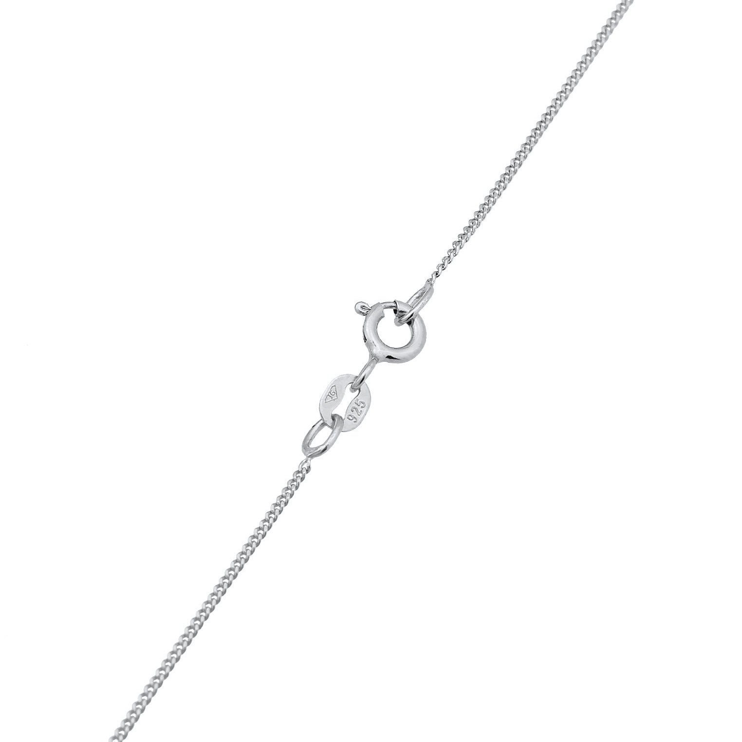 Silber - Elli | Solitär-Halskette Rund | Zirkonia (Weiß) | 925er Sterling Silber