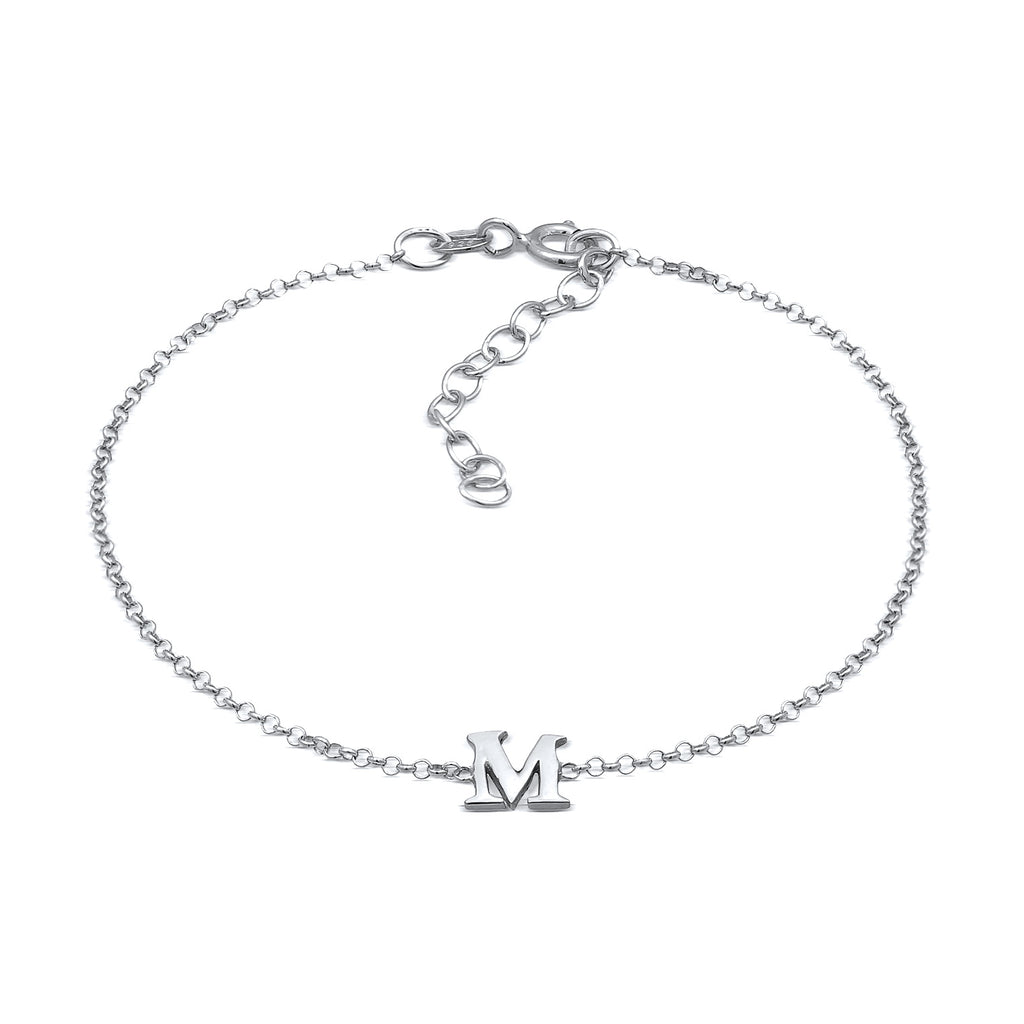 Silber - Elli | Armband Buchstabe M | 925er Sterling Silber