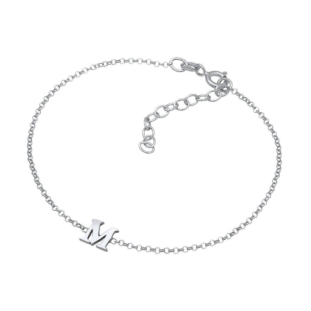 Silber - Elli | Armband Buchstabe M | 925er Sterling Silber