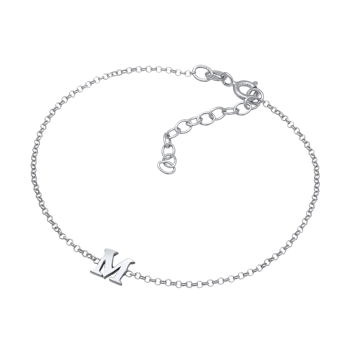 Silber - Elli | Armband Buchstabe M | 925er Sterling Silber