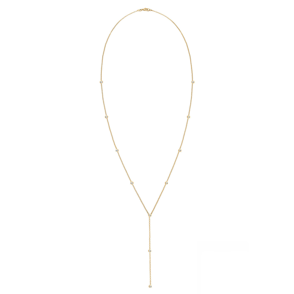 Gold - Elli | Y-Halskette | Mit Kristallen von Swarovski® (Weiß) | 925er Sterling Silber Vergoldet