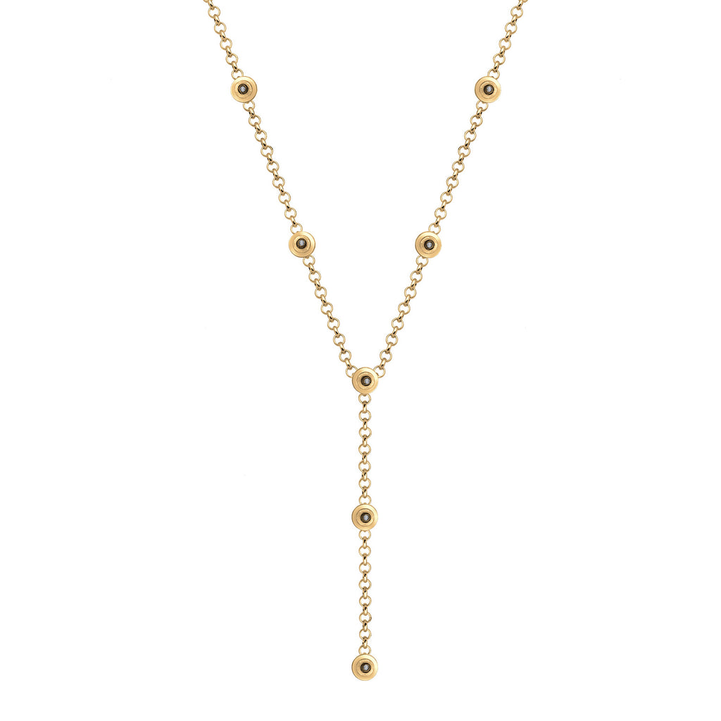 Gold - Elli | Y-Halskette | Mit Kristallen von Swarovski® (Weiß) | 925er Sterling Silber Vergoldet
