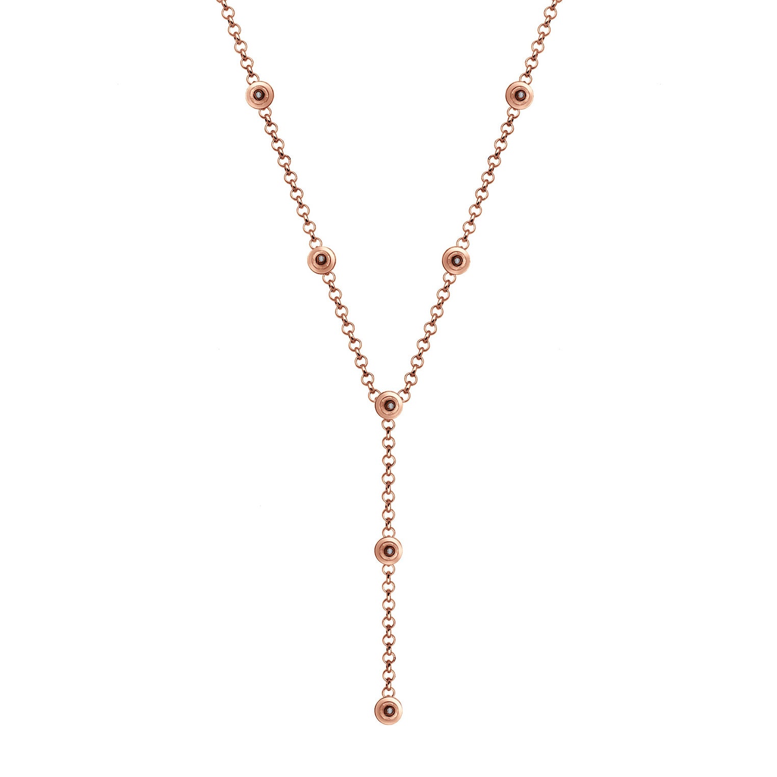 Roségold - Elli | Y-Halskette | Mit Kristallen von Swarovski® (Weiß) | 925er Sterling Silber Rosévergoldet