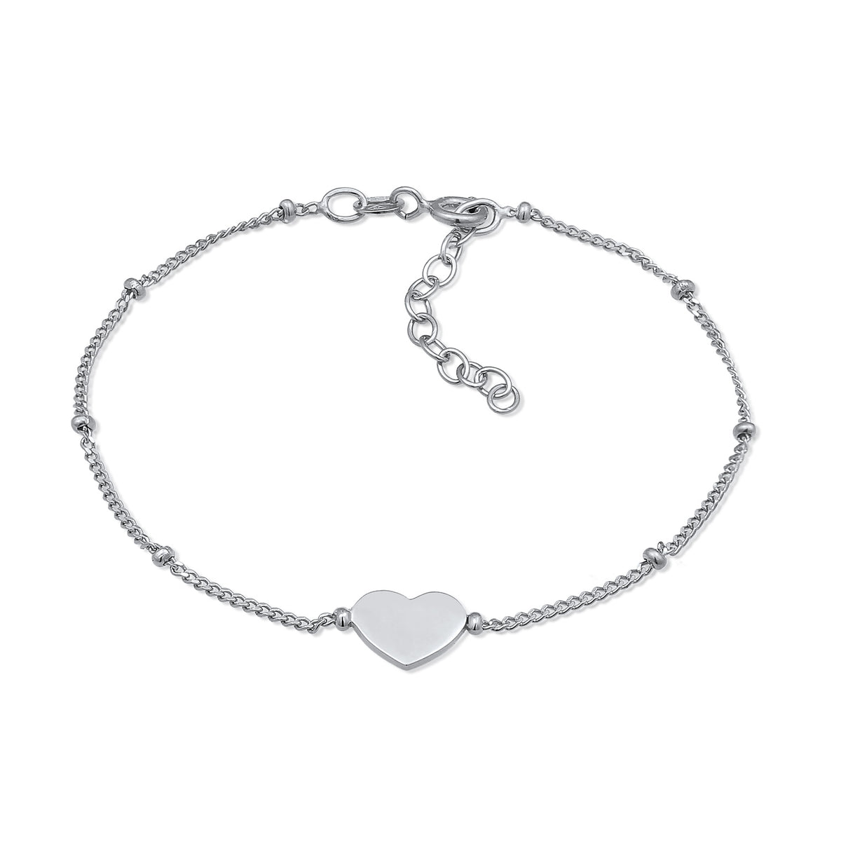 Silber - Elli | Kugel-Armband Herz | 925er Sterling Silber