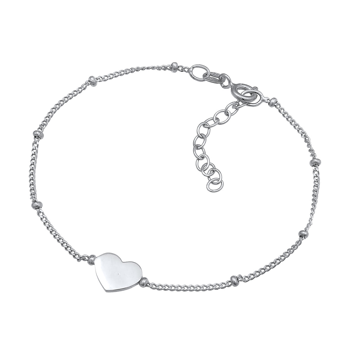 Silber - Elli | Kugel-Armband Herz | 925er Sterling Silber