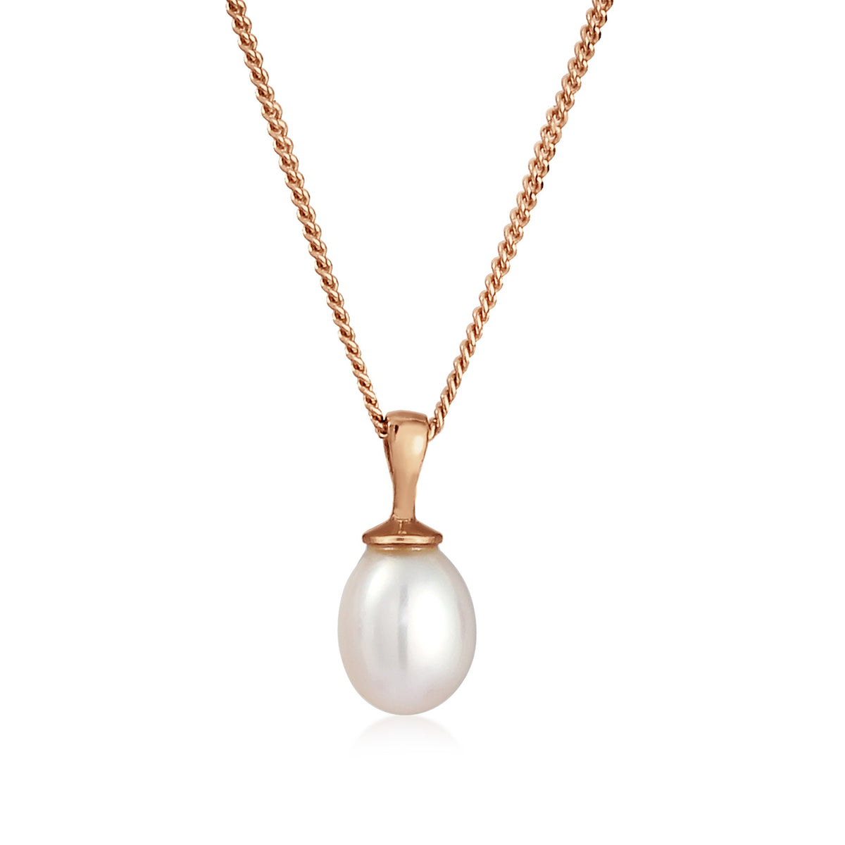 Roségold - Elli | Halskette | Süßwasserperle | 925 Sterling Silber Rosévergoldet