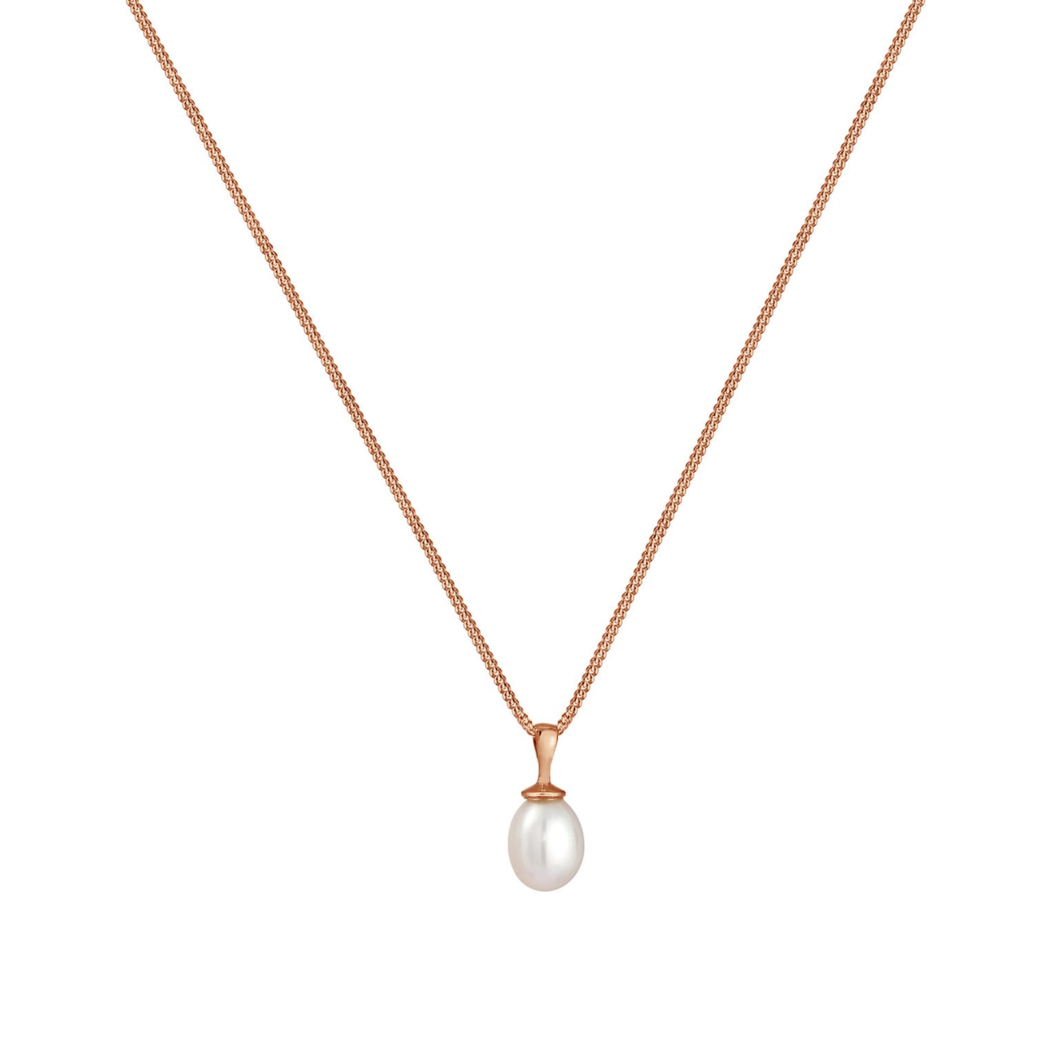 Roségold - Elli | Halskette | Süßwasserperle | 925 Sterling Silber Rosévergoldet