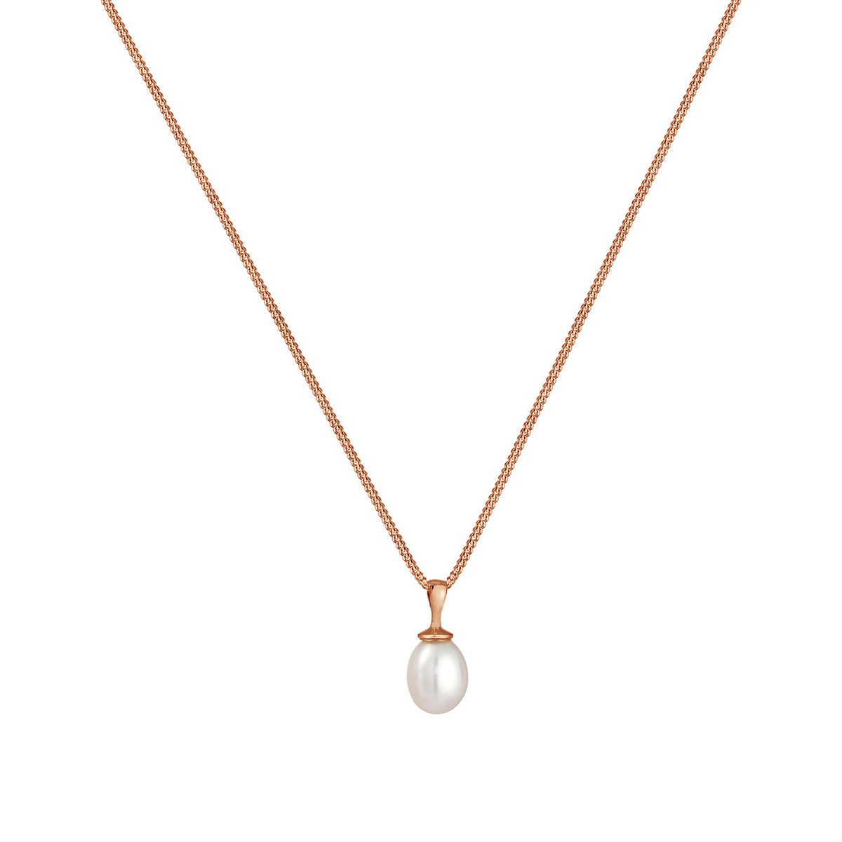 Roségold - Elli | Halskette | Süßwasserperle | 925 Sterling Silber Rosévergoldet