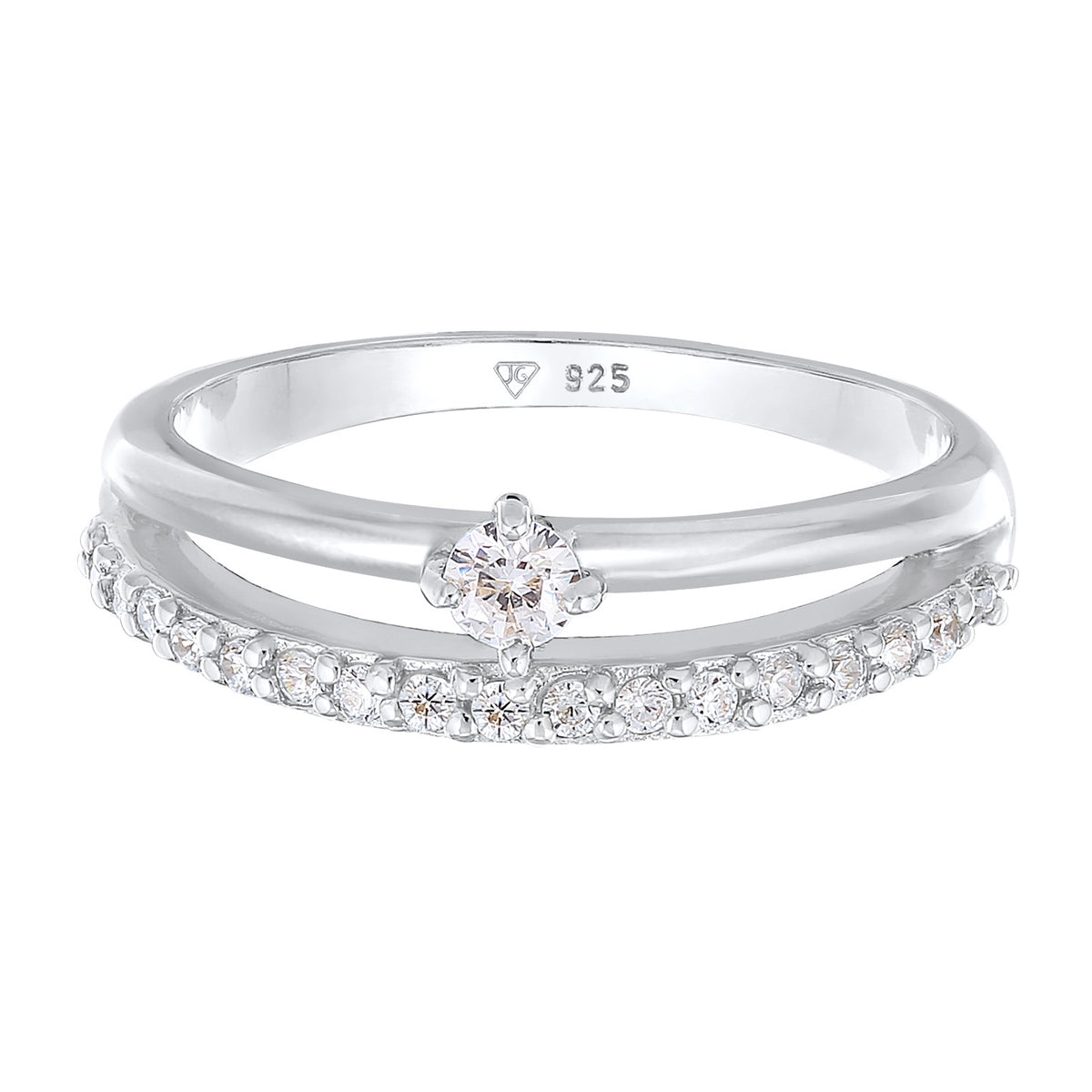 Silber - Elli | Ring Solitär | Zirkonia (Weiß) | 925er Sterling Silber