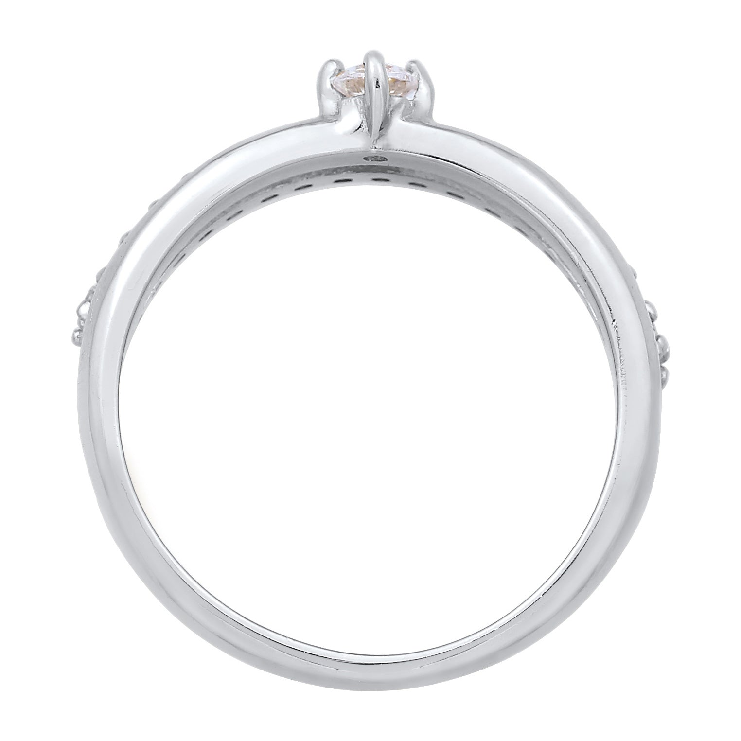 Silber - Elli | Ring Solitär | Zirkonia (Weiß) | 925er Sterling Silber