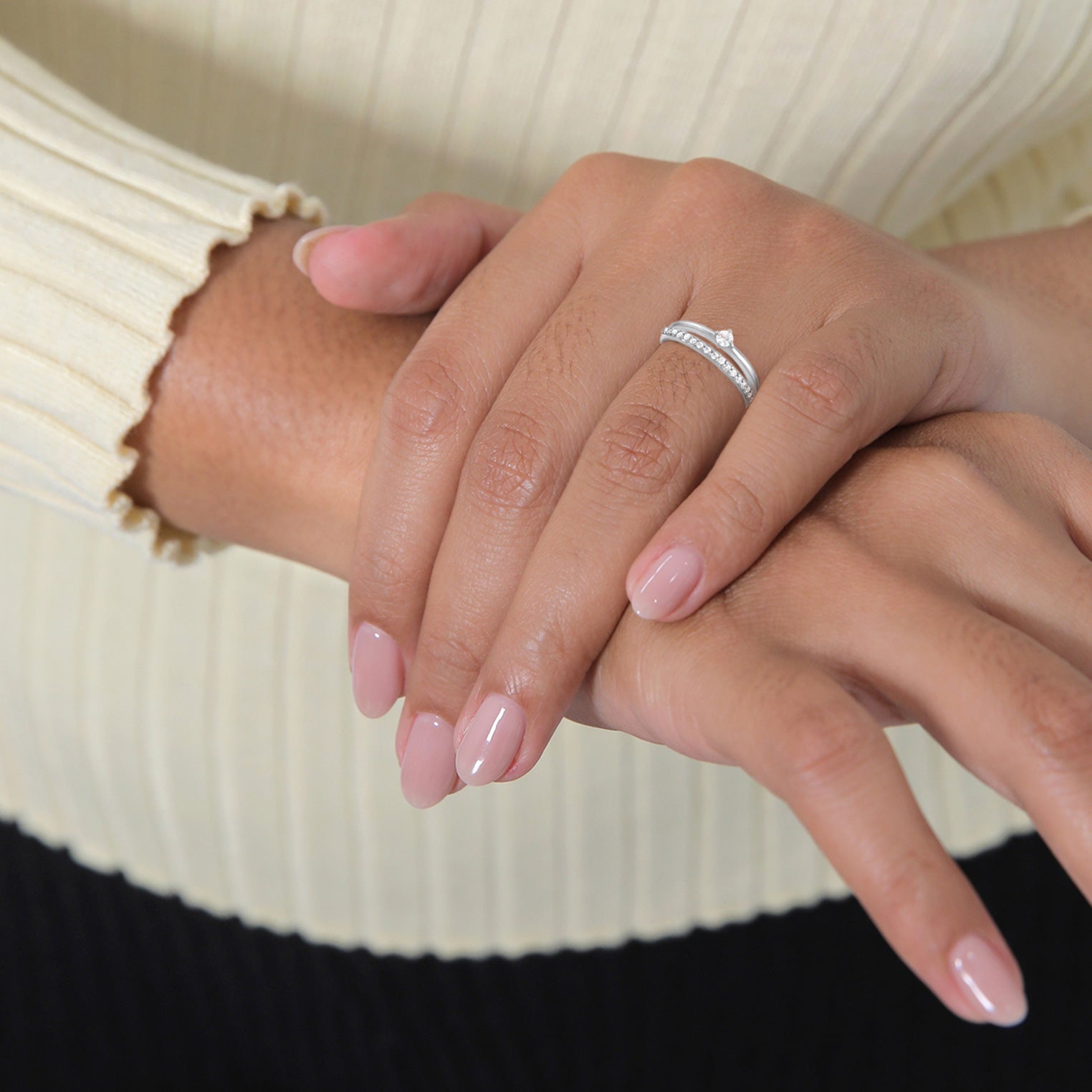 Silber - Elli | Ring Solitär | Zirkonia (Weiß) | 925er Sterling Silber