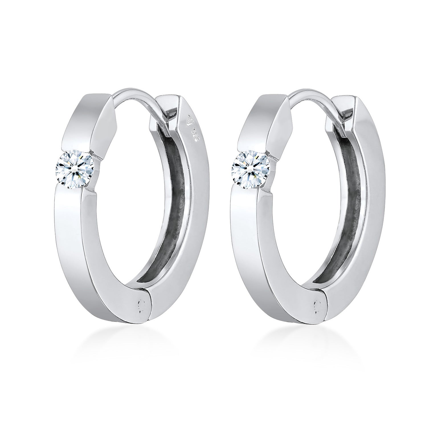 Silber - Elli DIAMONDS | Creolen Diamant (0.22 ct.) Eleganz 925 Silber