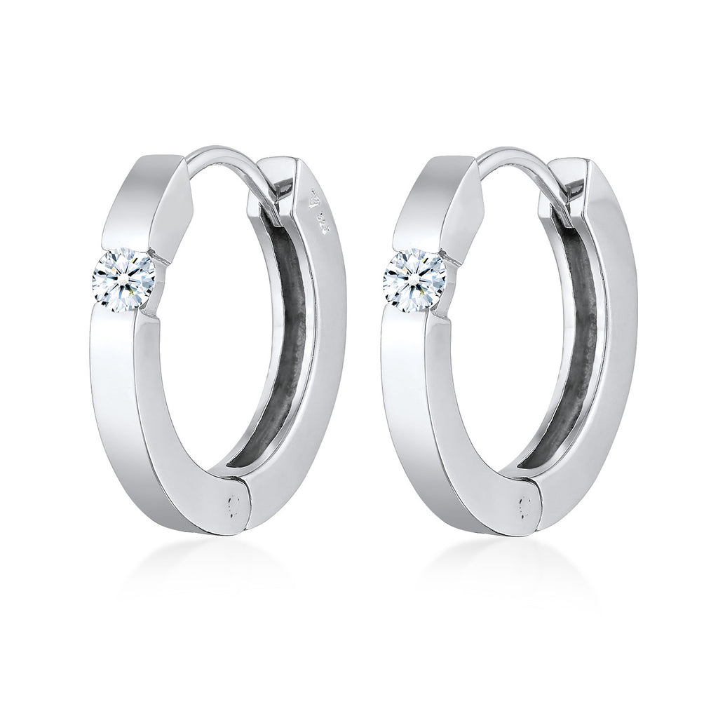 Silber - Elli DIAMONDS | Creolen | Diamant (Weiß, 0.22 ct.) | 925er Sterling Silber