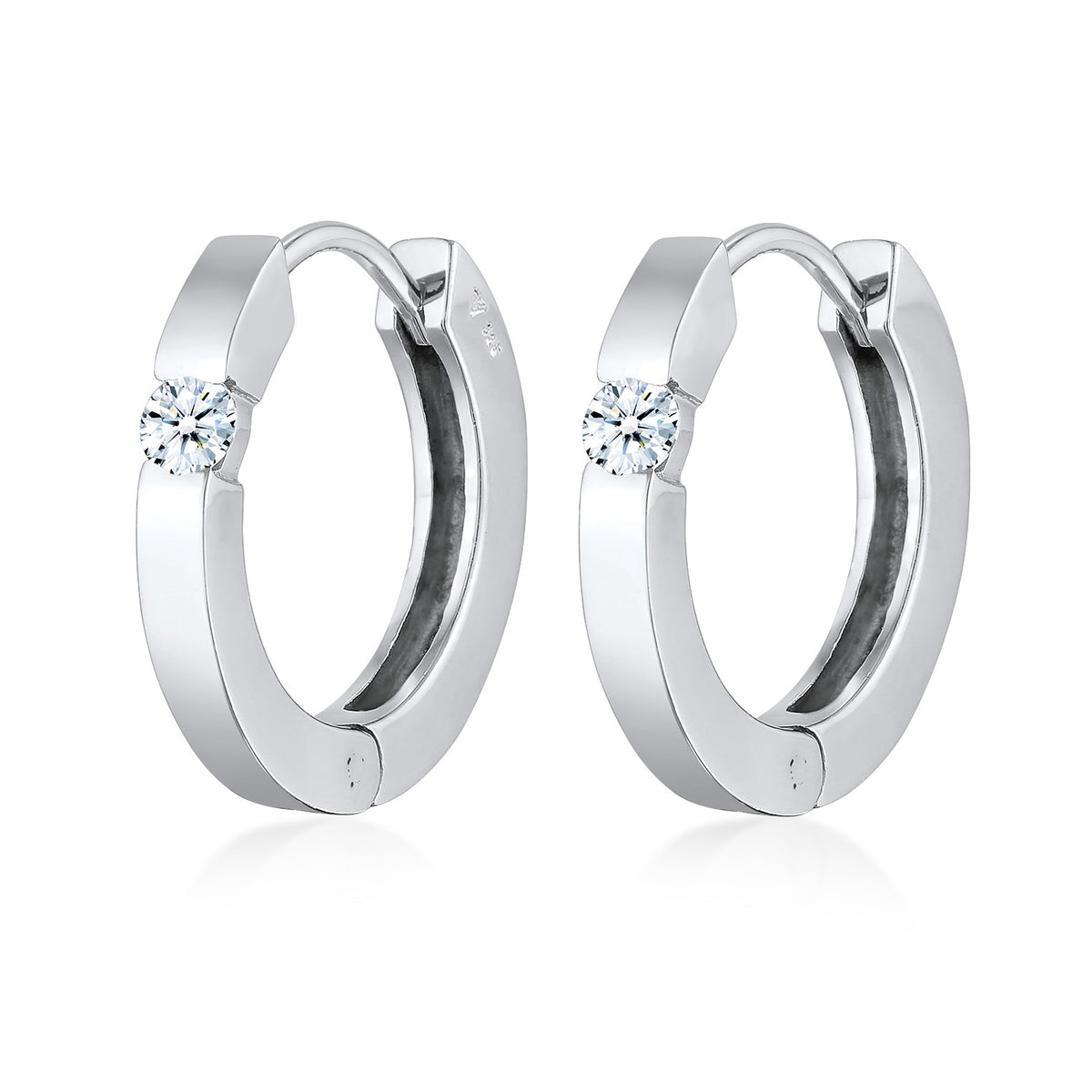 Silber - Elli DIAMONDS | Creolen | Diamant (Weiß, 0.22 ct.) | 925er Sterling Silber