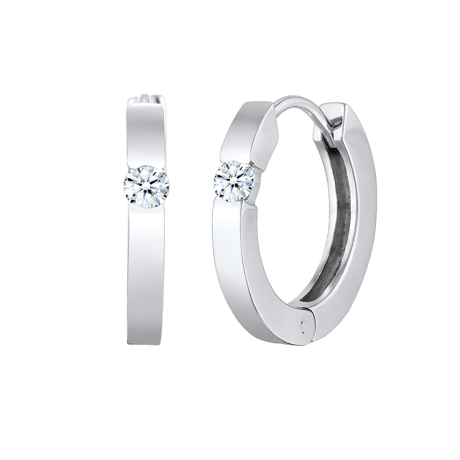 Silber - Elli DIAMONDS | Creolen Diamant (0.22 ct.) Eleganz 925 Silber