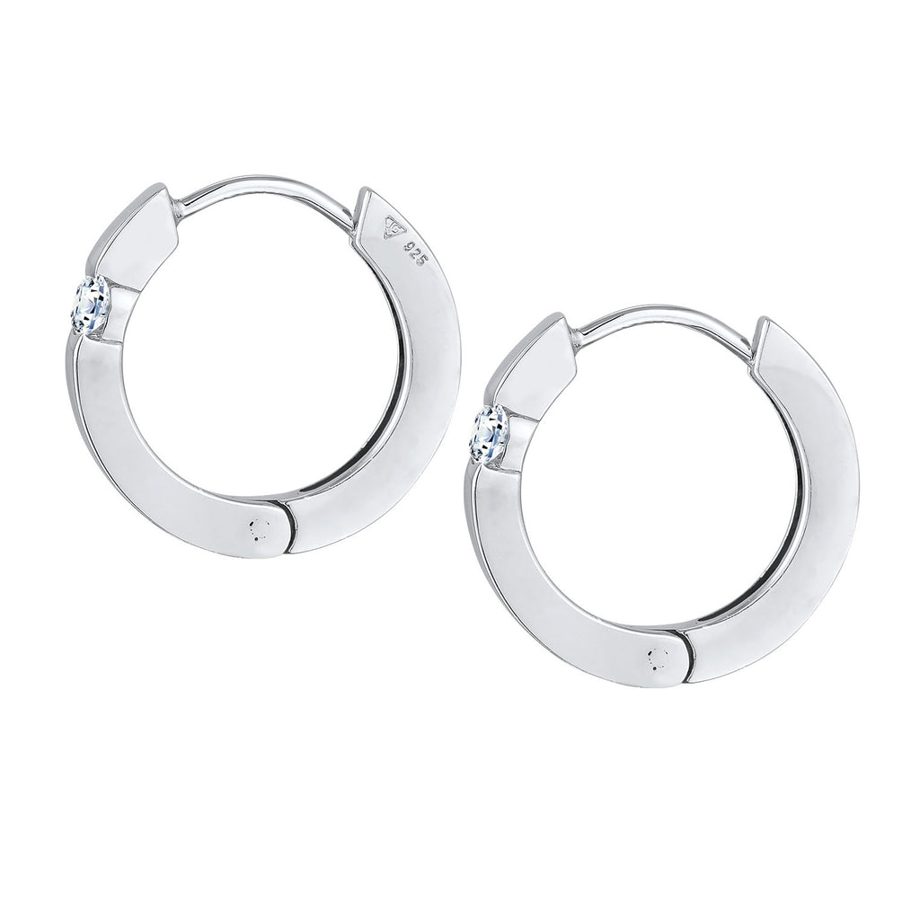 Silber - Elli DIAMONDS | Creolen | Diamant (Weiß, 0.22 ct.) | 925er Sterling Silber