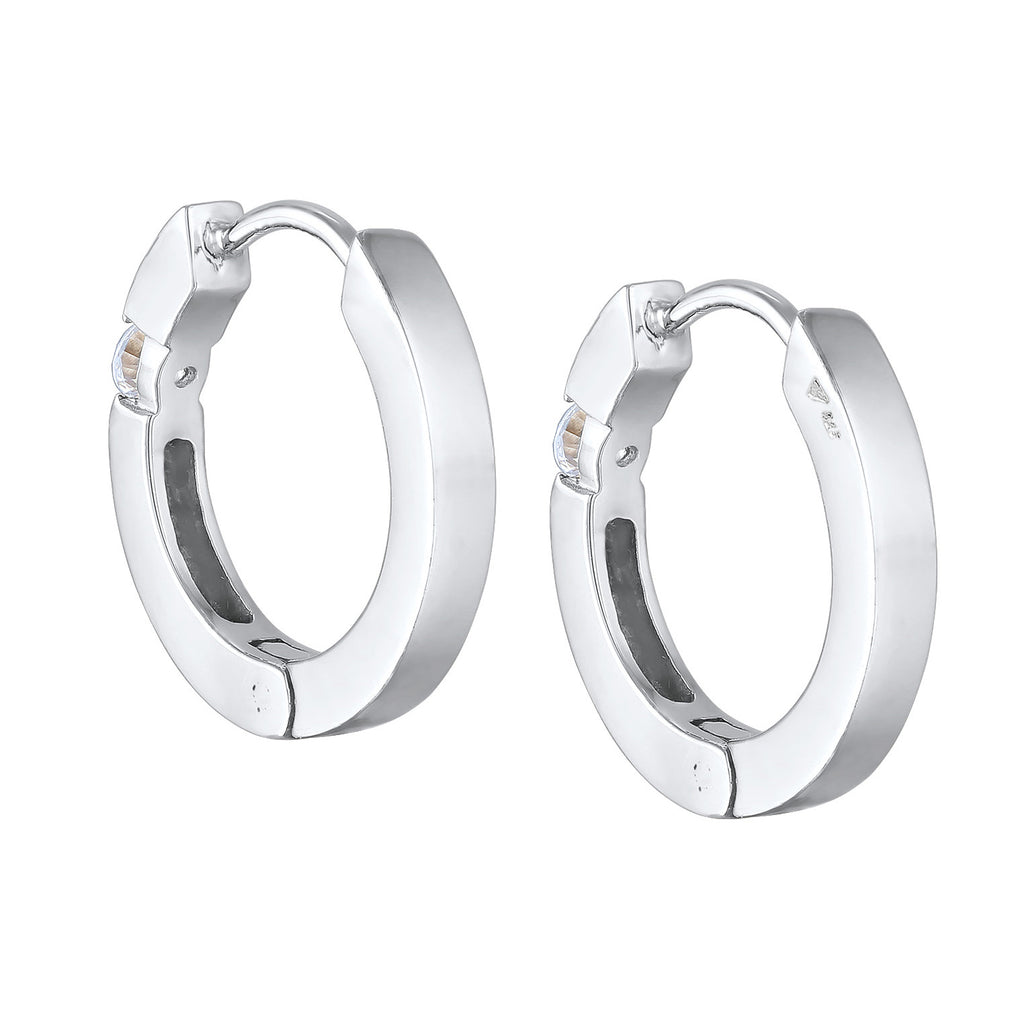 Silber - Elli DIAMONDS | Creolen | Diamant (Weiß, 0.22 ct.) | 925er Sterling Silber
