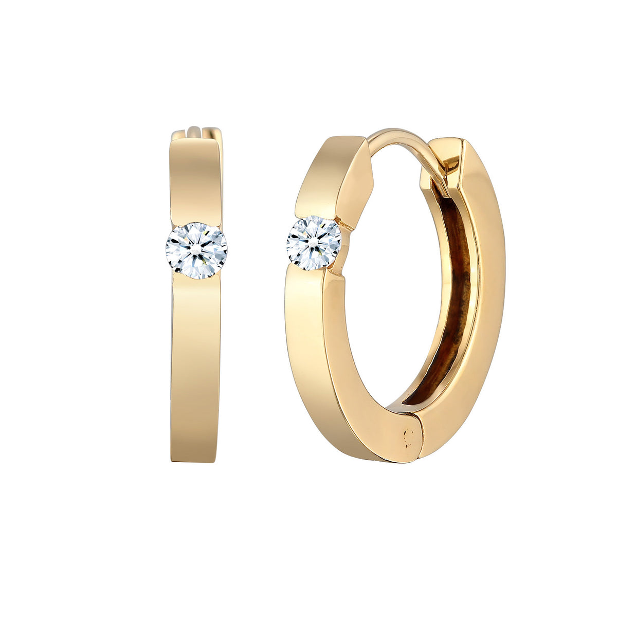 Gold - Elli DIAMONDS | Creolen | Diamant (Weiß, 0.22 ct.) | 925er Sterling Silber