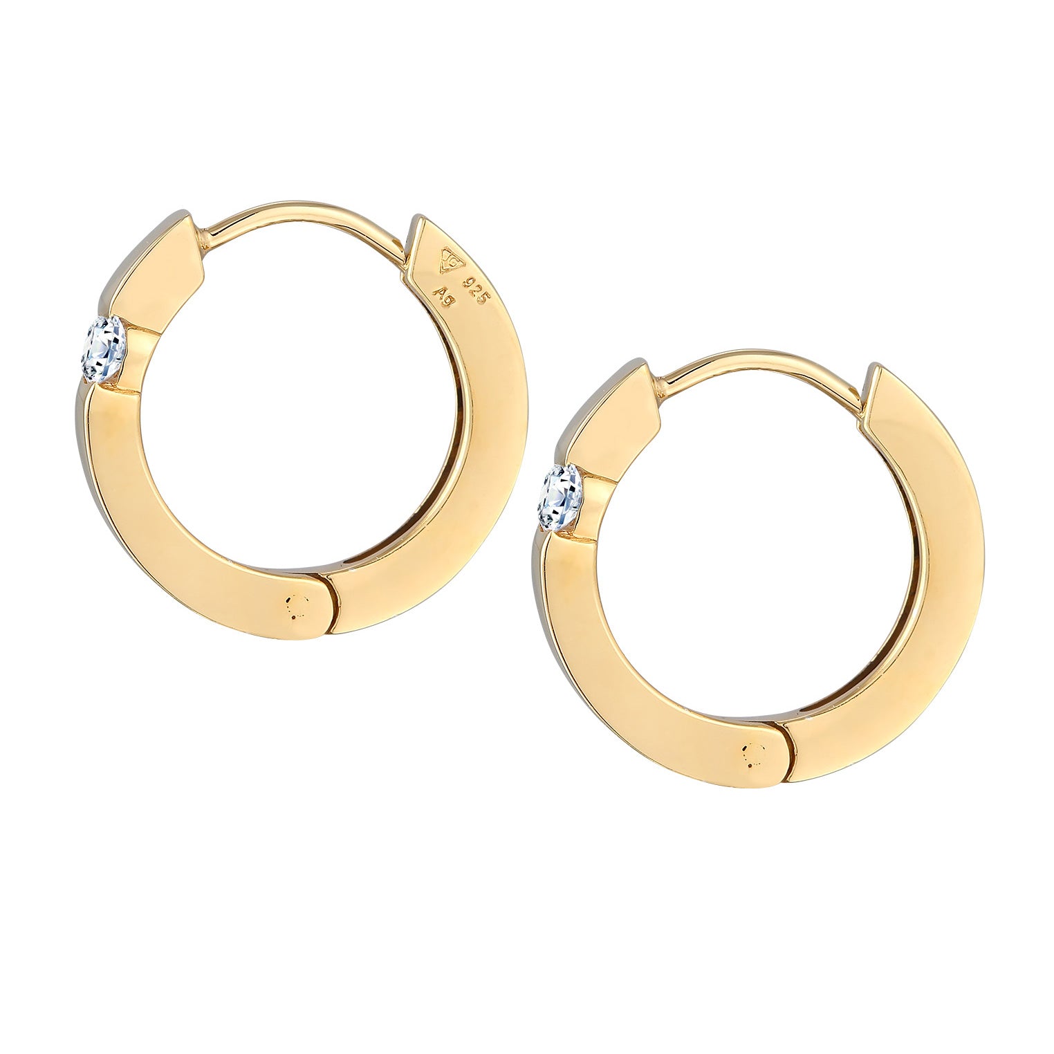 Gold - Elli DIAMONDS | Creolen | Diamant (Weiß, 0.22 ct.) | 925er Sterling Silber