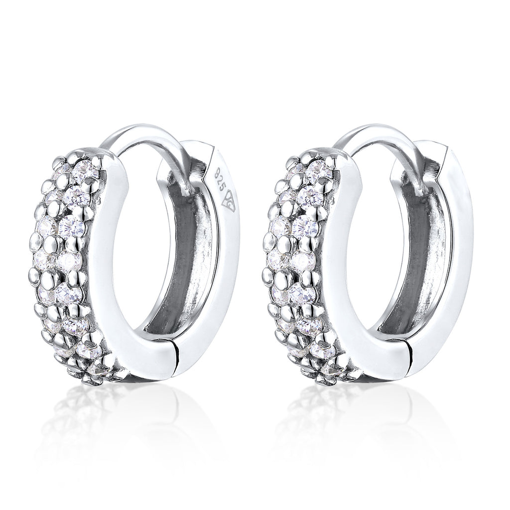 Silber - Elli | Creolen | Zirkonia (Weiß) | 925er Sterling Silber