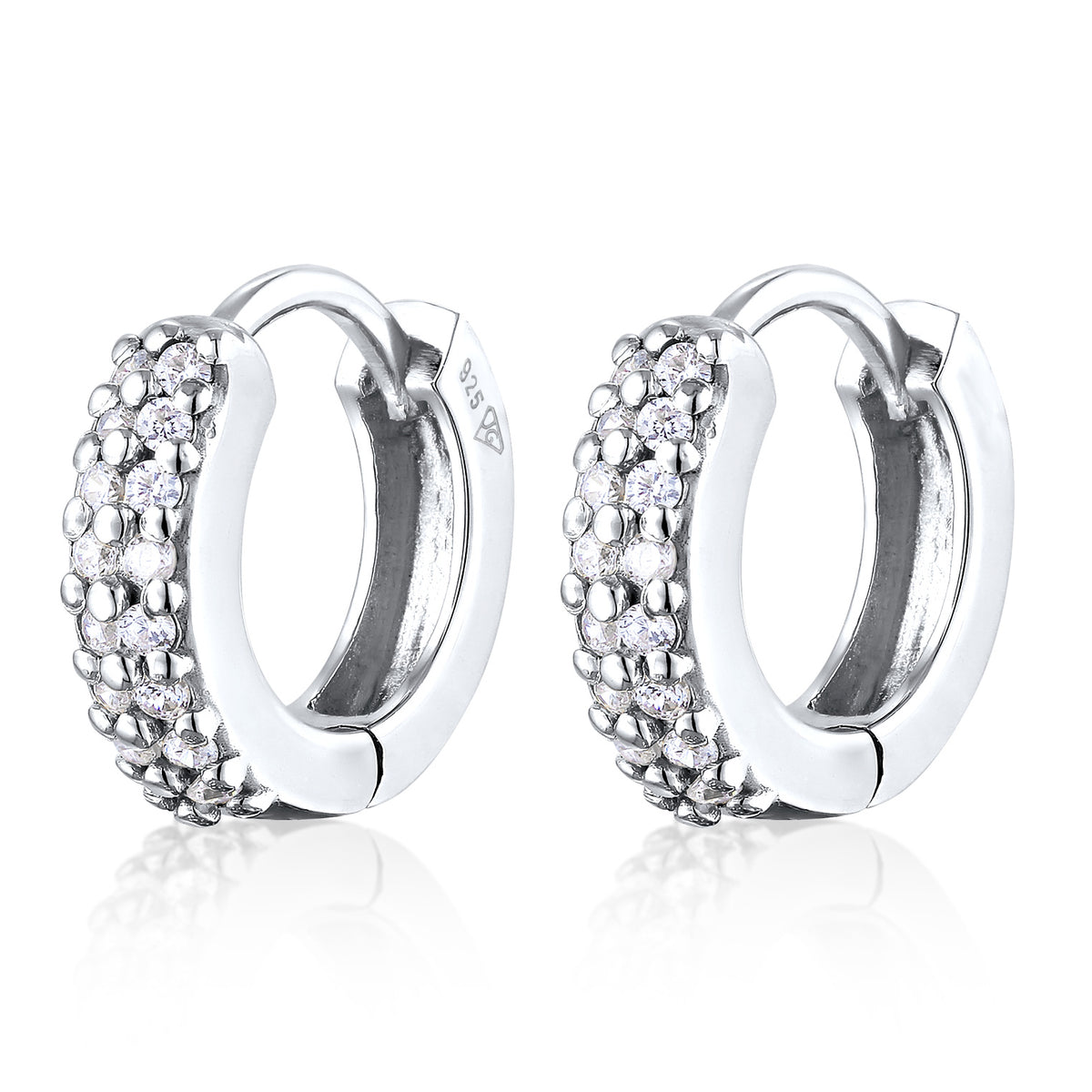 Silber - Elli | Creolen | Zirkonia (Weiß) | 925er Sterling Silber
