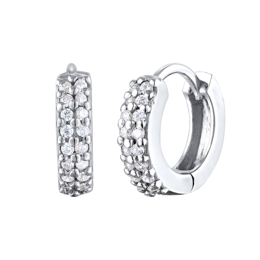 Silber - Elli | Creolen | Zirkonia (Weiß) | 925er Sterling Silber