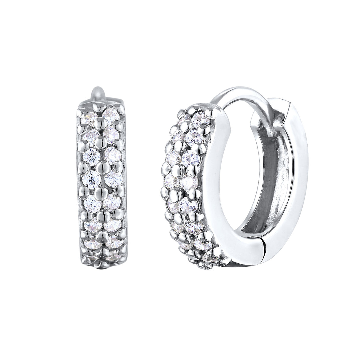 Silber - Elli | Creolen | Zirkonia (Weiß) | 925er Sterling Silber