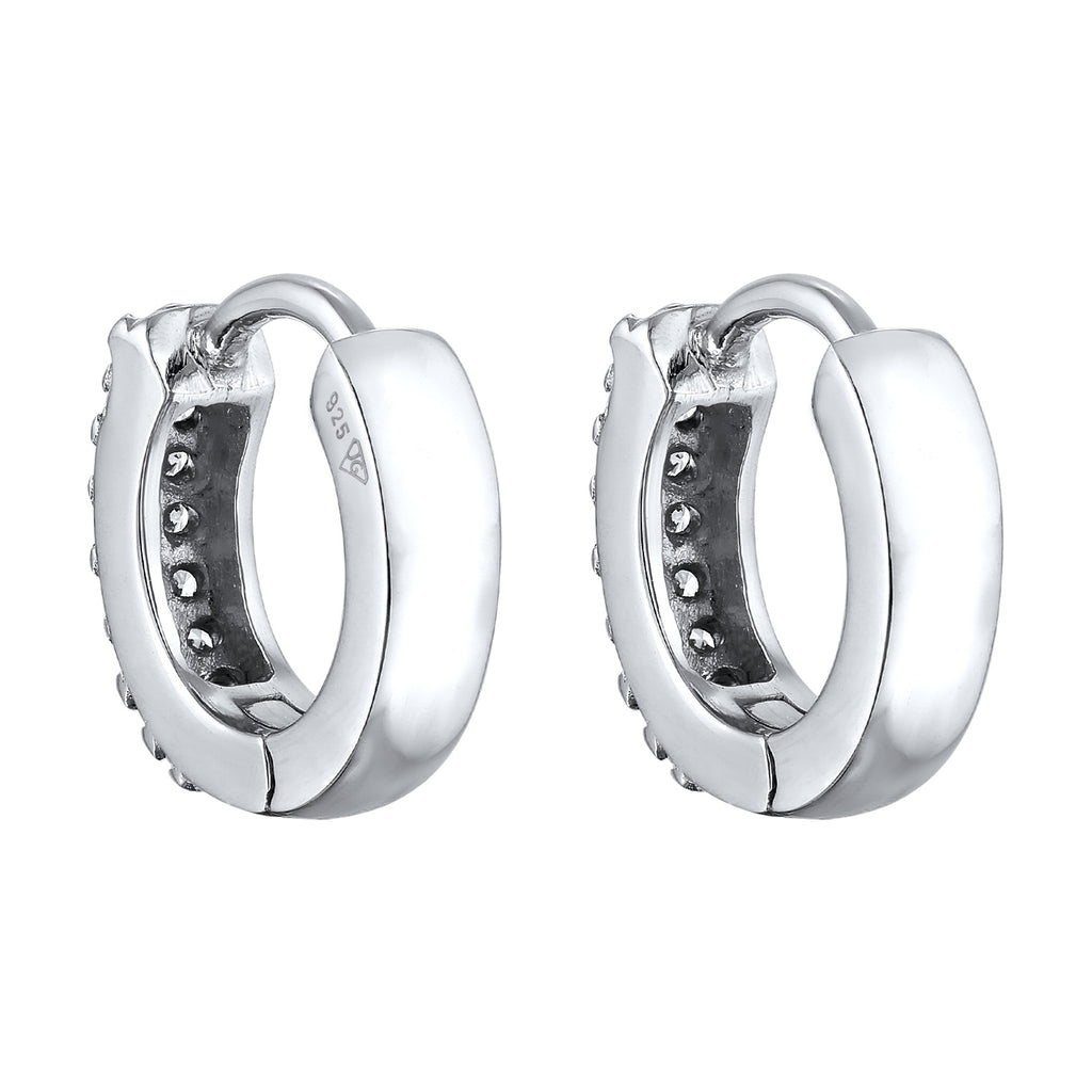 Silber - Elli | Creolen | Zirkonia (Weiß) | 925er Sterling Silber