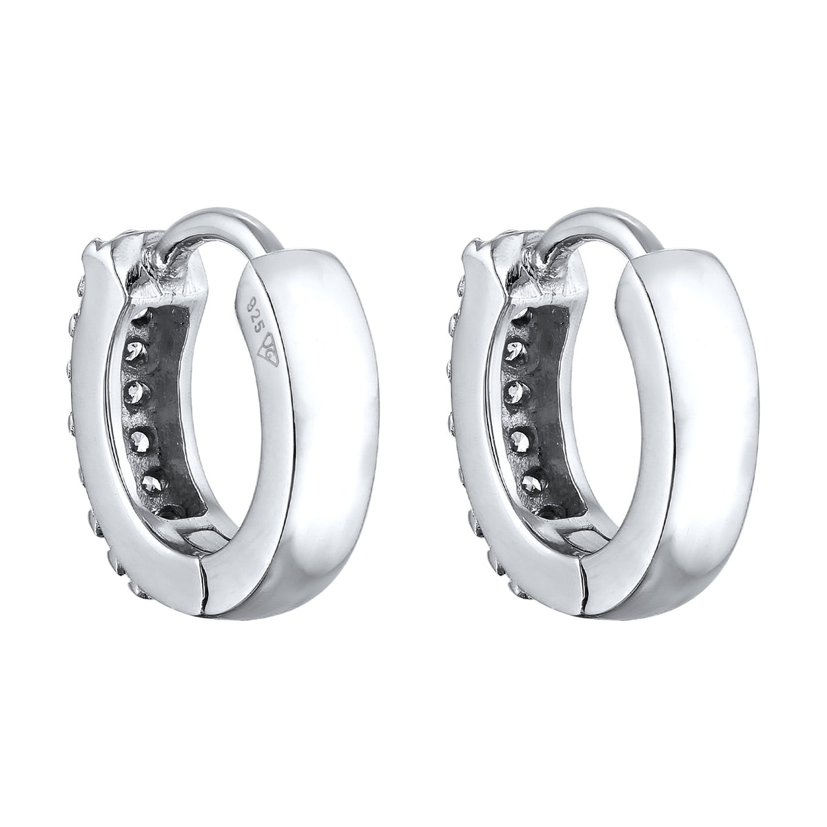 Silber - Elli | Creolen | Zirkonia (Weiß) | 925er Sterling Silber