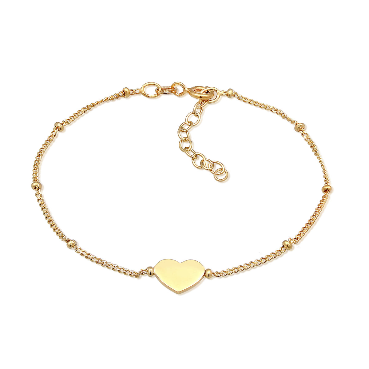 Gold - Elli | Kugel-Armband Herz | 925er Sterling Silber Vergoldet