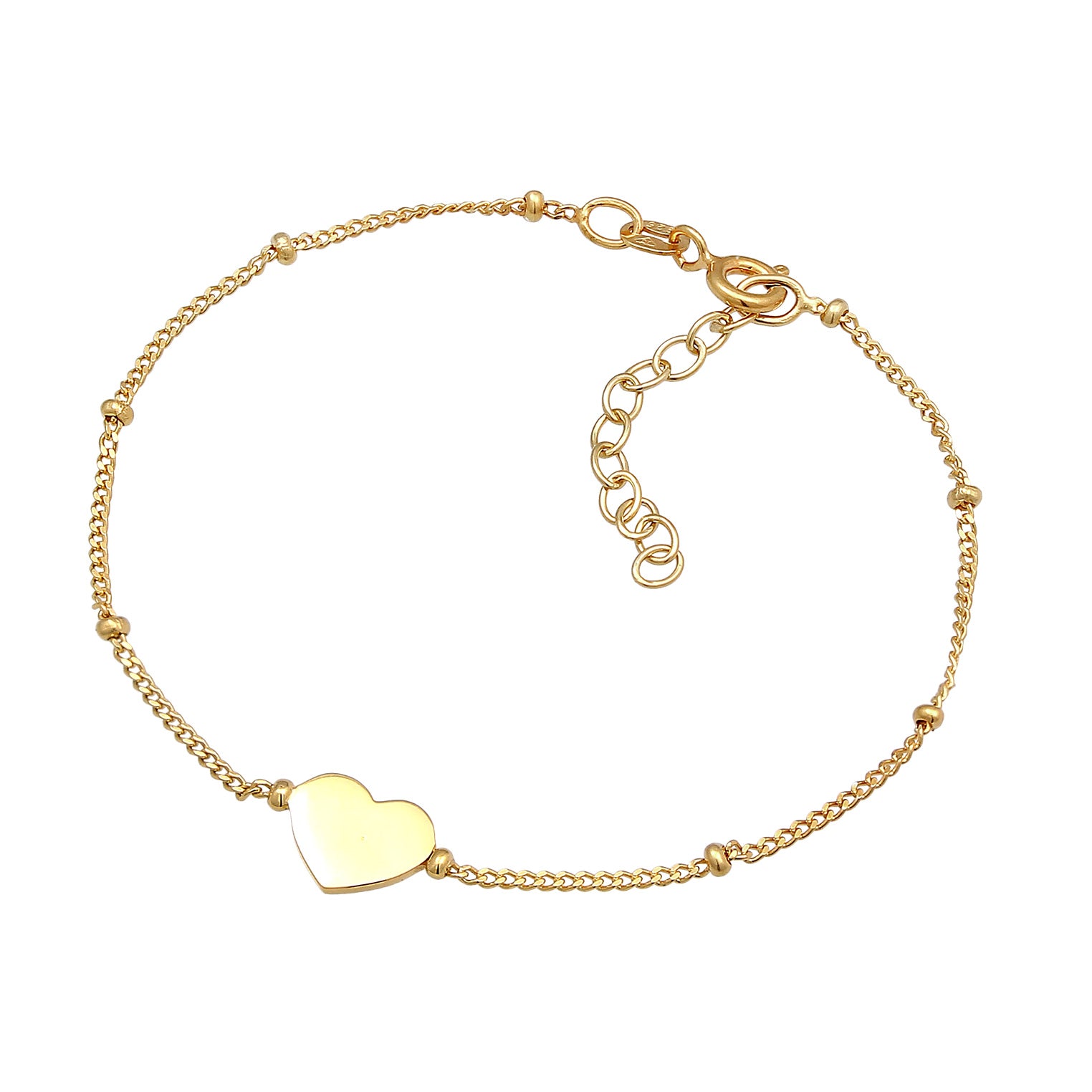 Gold - Elli | Kugel-Armband Herz | 925er Sterling Silber Vergoldet