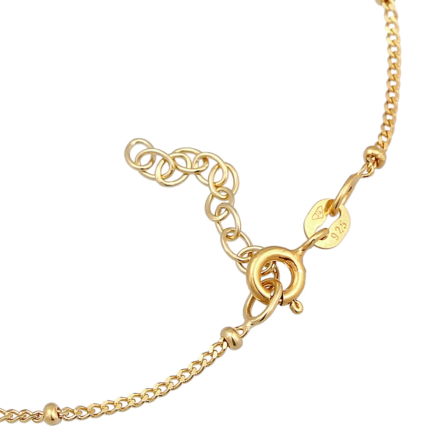 Gold - Elli | Kugel-Armband Herz | 925er Sterling Silber Vergoldet