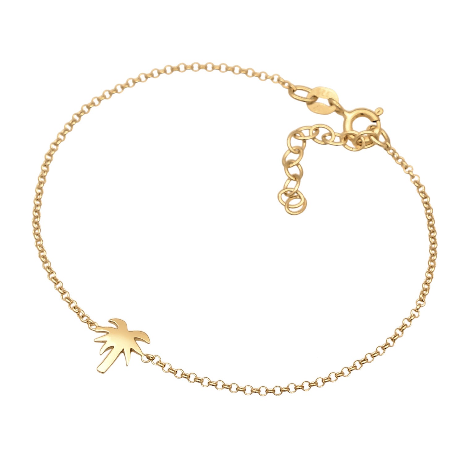 Gold - Elli | Armband Palme | 925er Sterling Silber Vergoldet