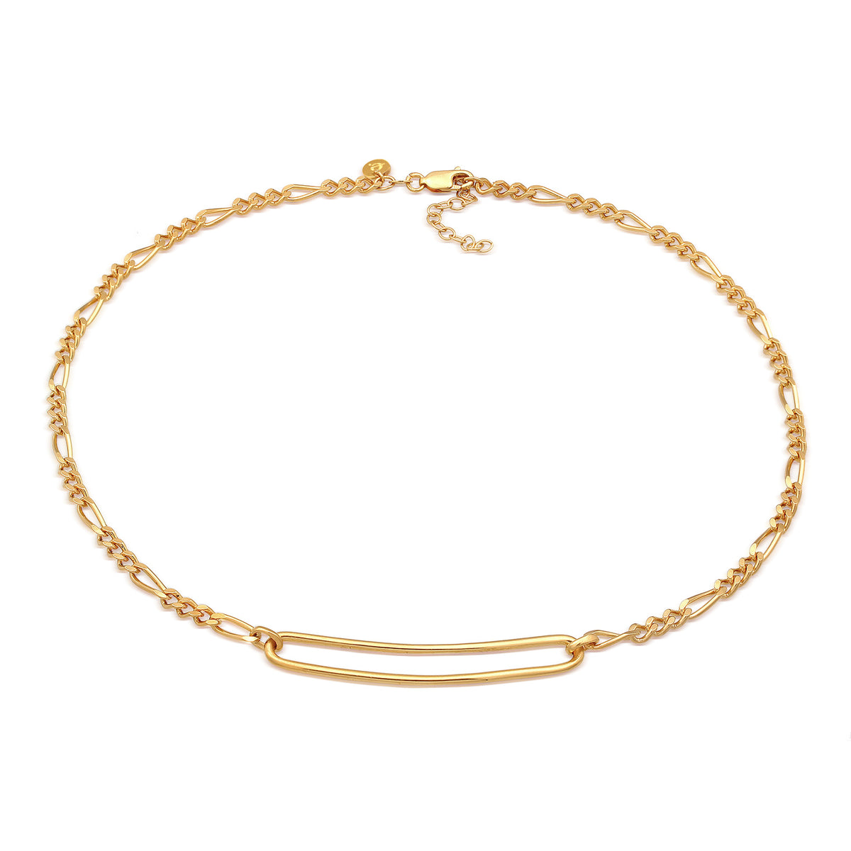 Gold - Elli PREMIUM | Figaro Glied Oval Trend 925 Silber