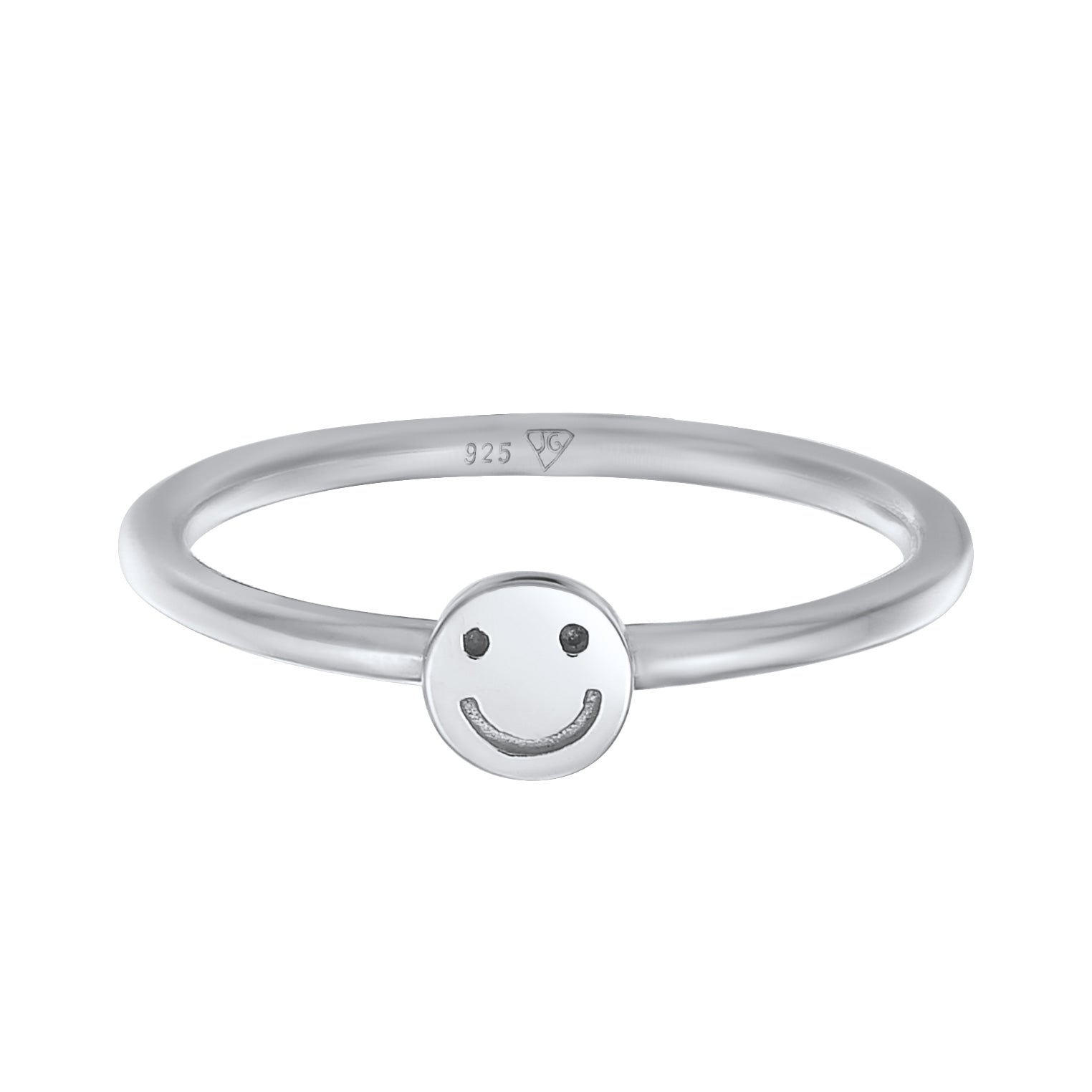 Silber - Elli | Pinky Ring mit Smiling Face | 925er Sterling Silber