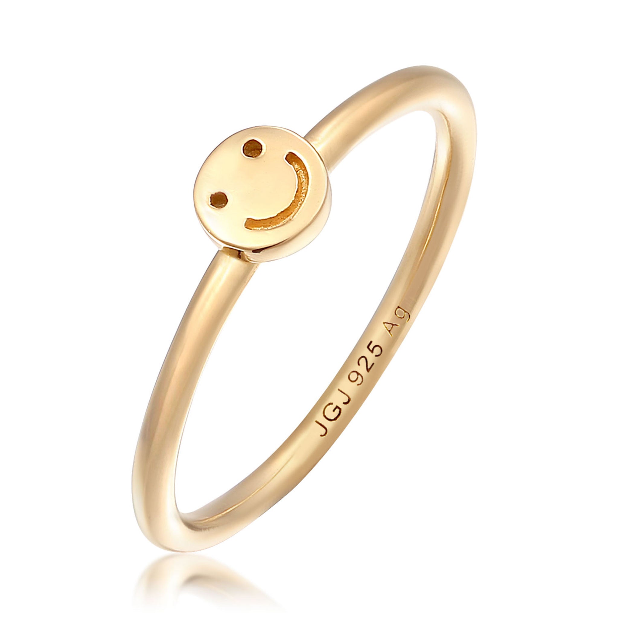 Gold - Elli | Pinky Ring Smiling | 925er Sterling Silber