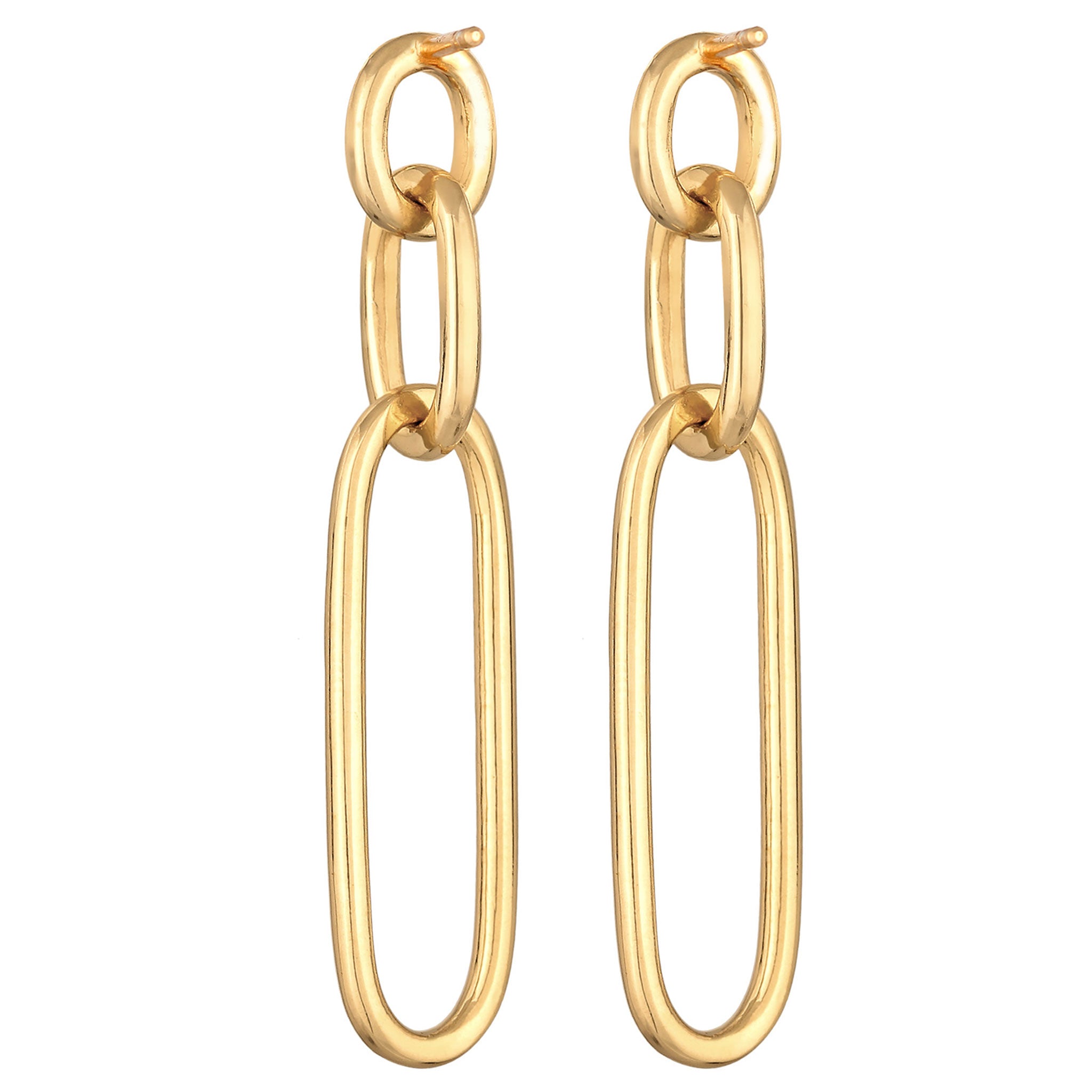 Gold - Elli | Ohrhänger Kettenglieder | 925er Sterling Silber