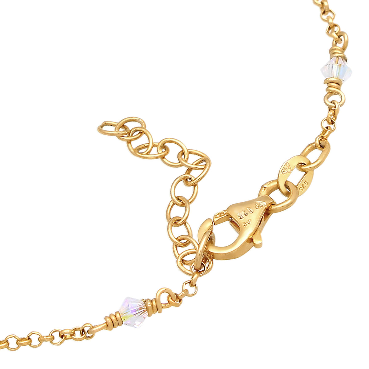 Gold - Elli | Armband | Kristall (Weiß) | 925er Sterling Silber Vergoldet