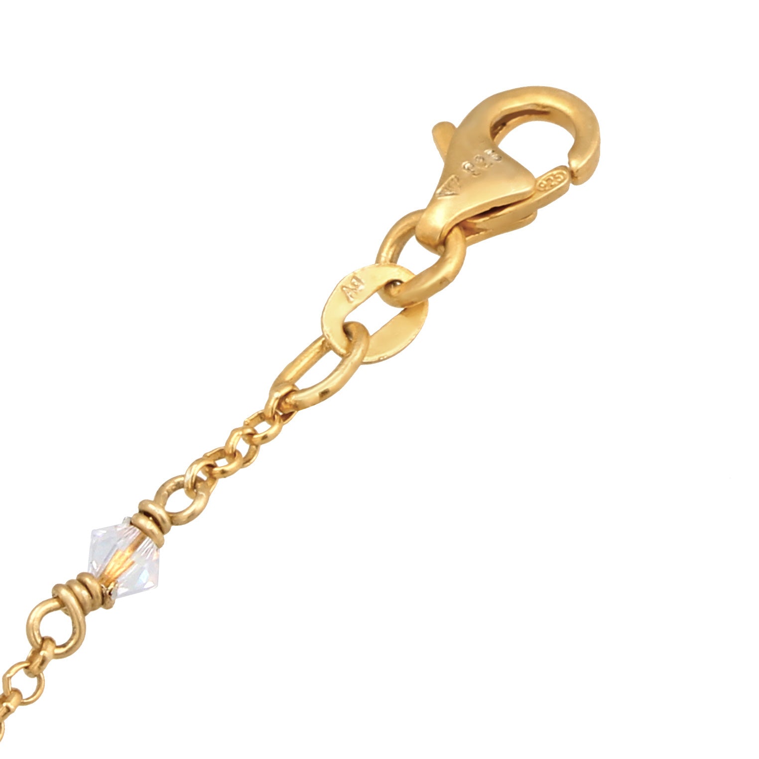 Gold - Elli | Armband | Kristall (Weiß) | 925er Sterling Silber Vergoldet