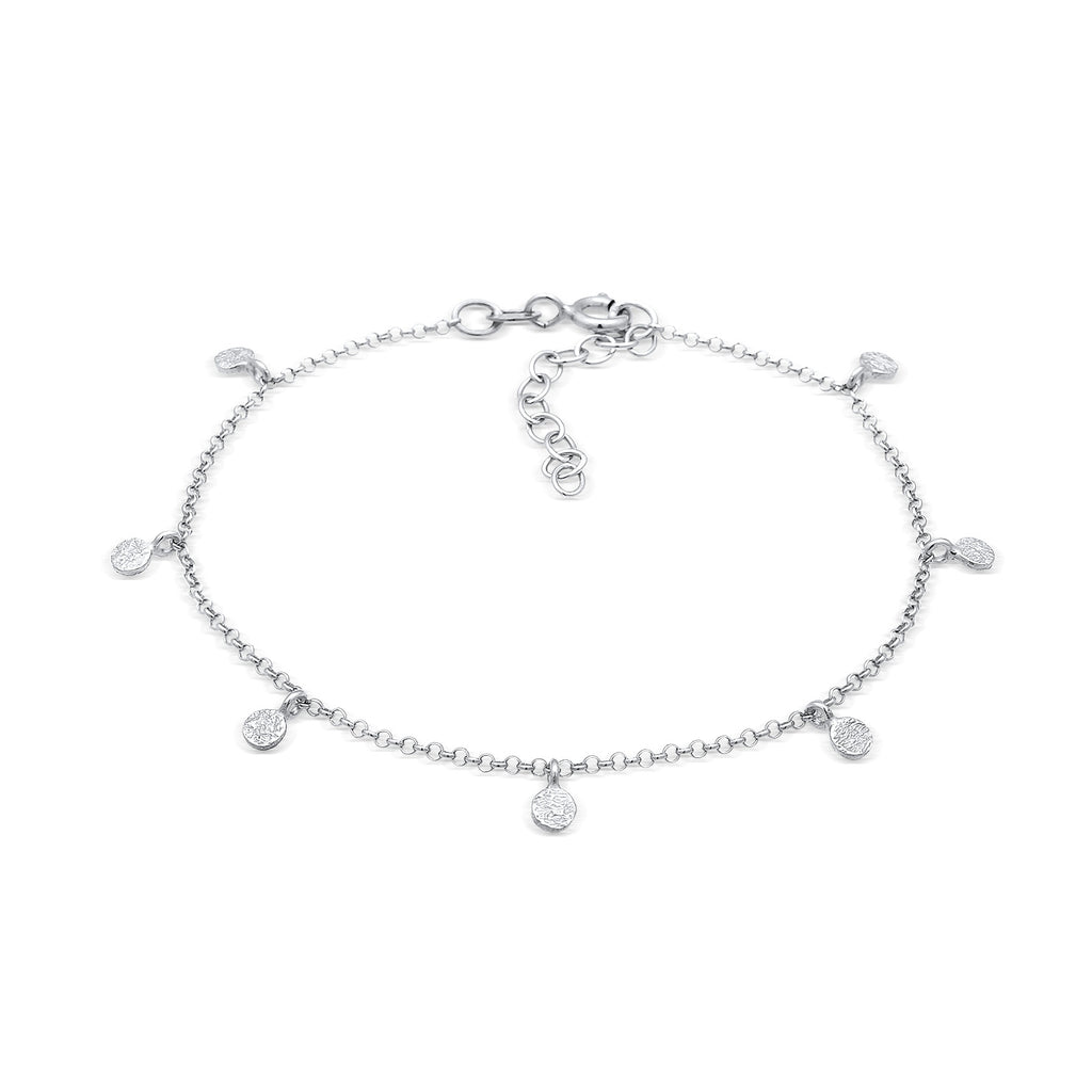 Silber - Elli | Armband Plättchen Coin | 925er Sterling Silber