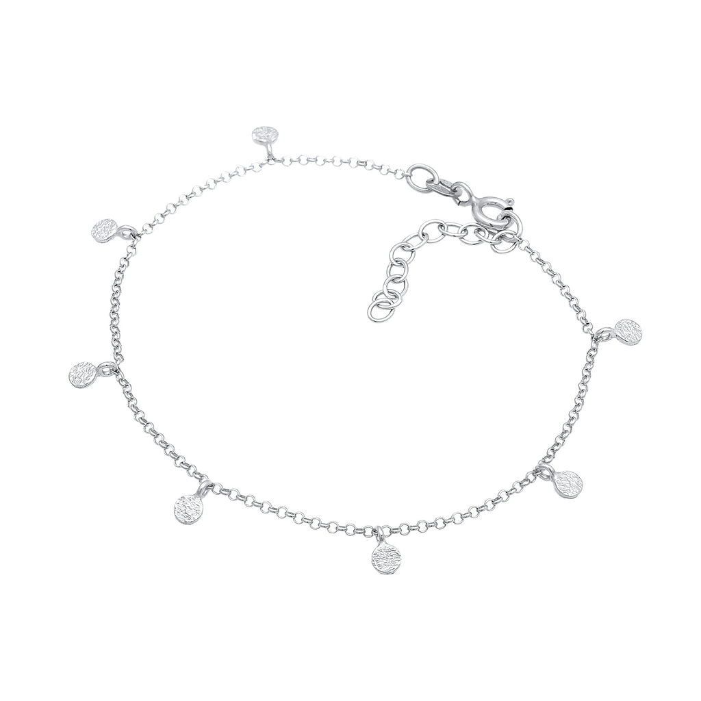 Silber - Elli | Armband Plättchen Coin | 925er Sterling Silber