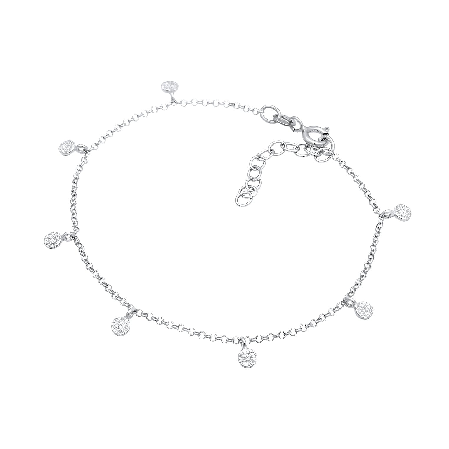 Silber - Elli | Armband Plättchen Coin | 925er Sterling Silber