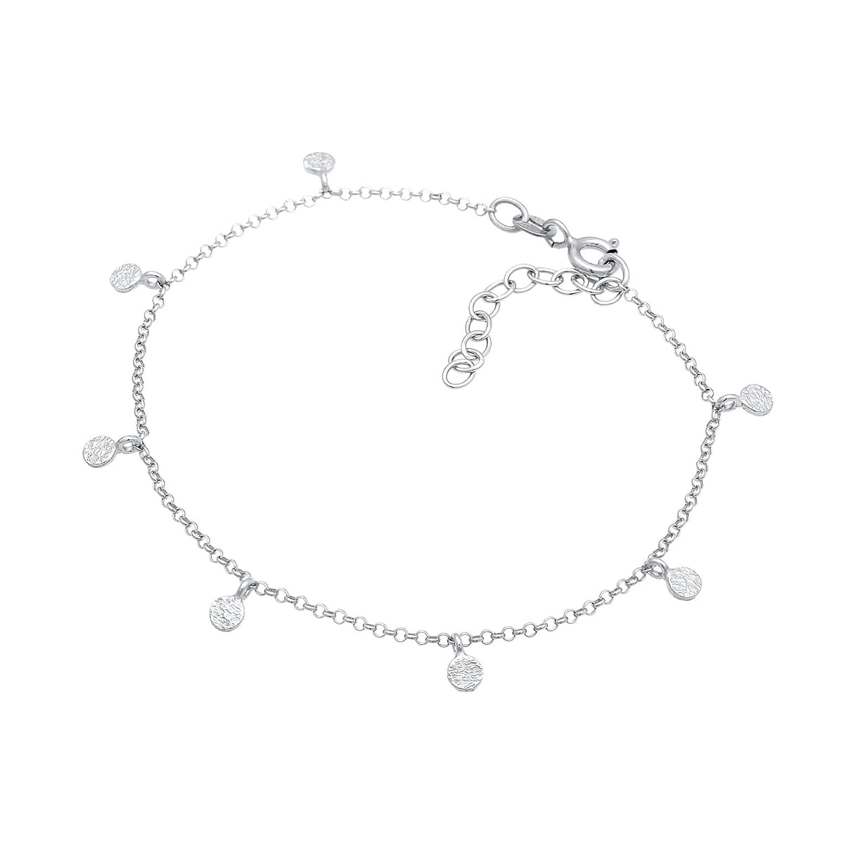 Silber - Elli | Armband Plättchen Coin | 925er Sterling Silber