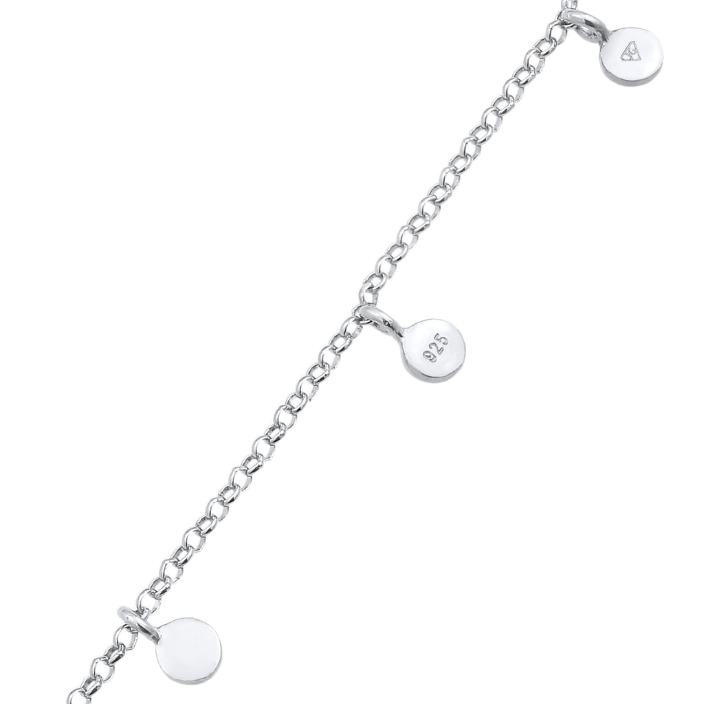 Silber - Elli | Fußkettchen Plättchen Organic | 925er Sterling Silber