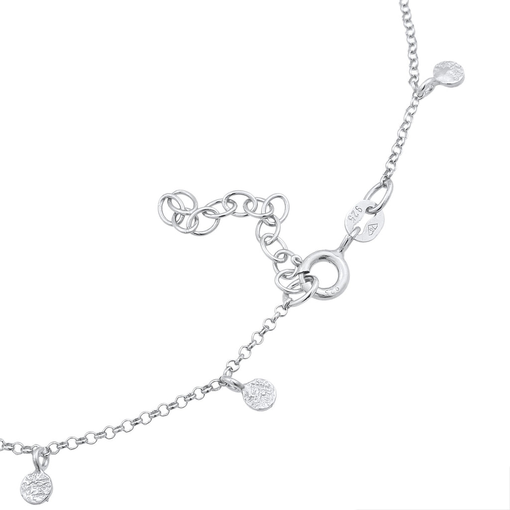 Silber - Elli | Fußkettchen Plättchen Organic | 925er Sterling Silber