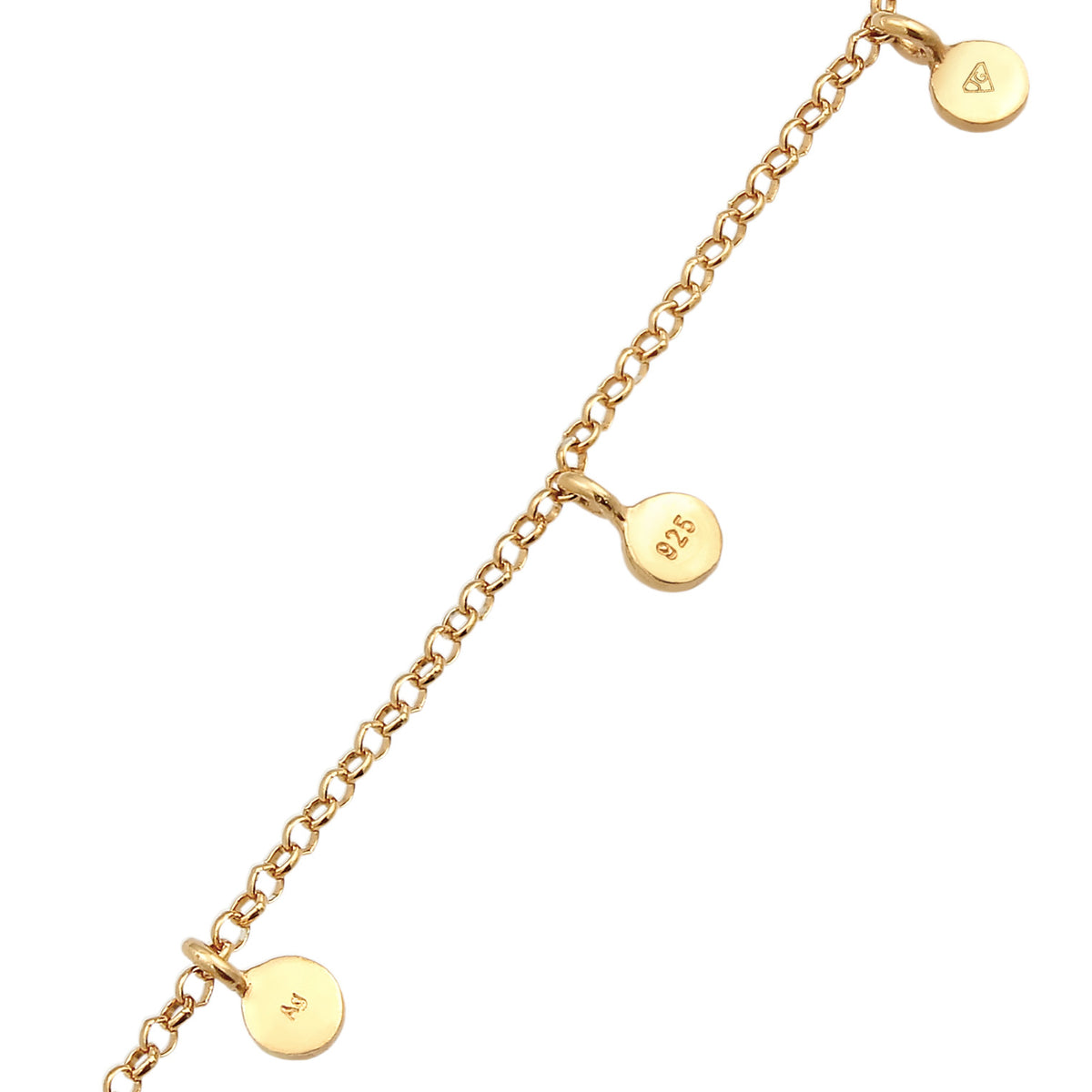 Gold - Elli | Fußkettchen Plättchen Organic | 925er Sterling Silber